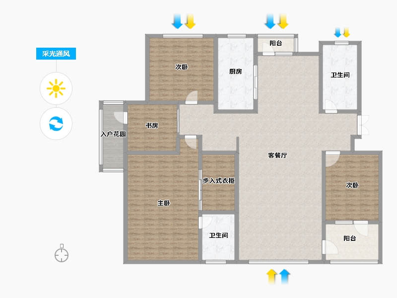 山东省-淄博市-龙泰国际-218.00-户型库-采光通风