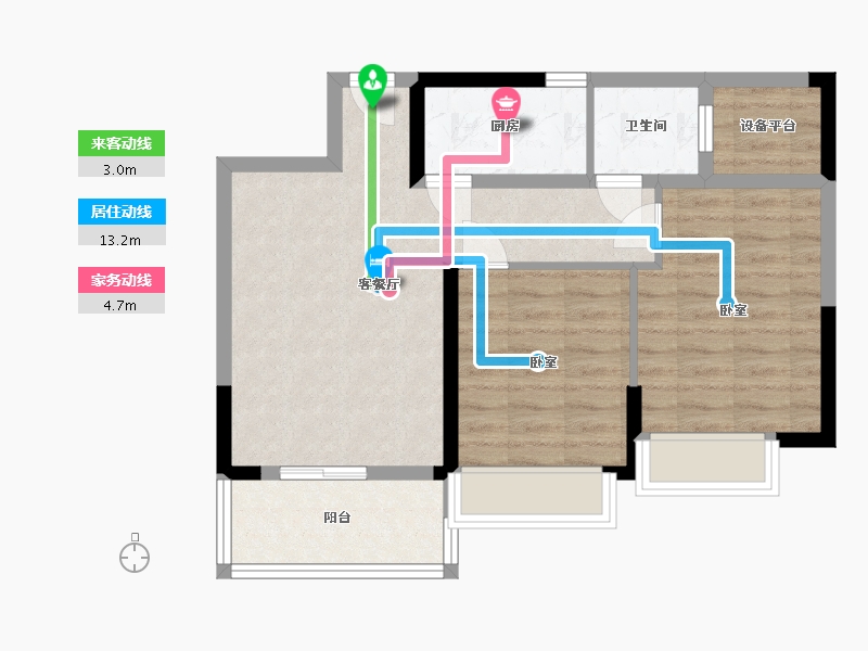 河南省-许昌市-万山·运河绿都-64.00-户型库-动静线