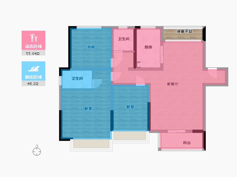 河南省-许昌市-万山·运河绿都-92.00-户型库-动静分区