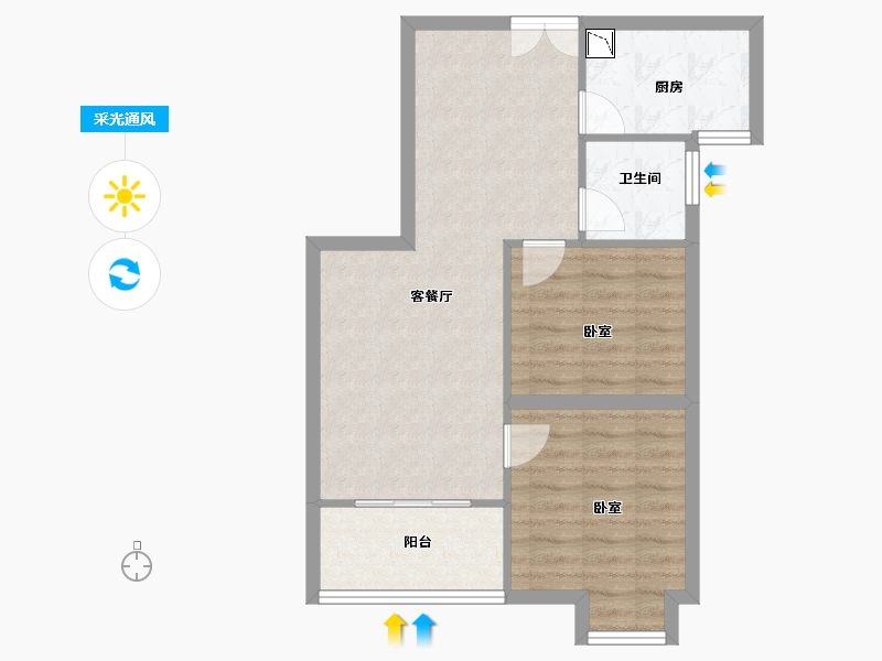 湖北省-咸宁市-桂泉花园-62.10-户型库-采光通风