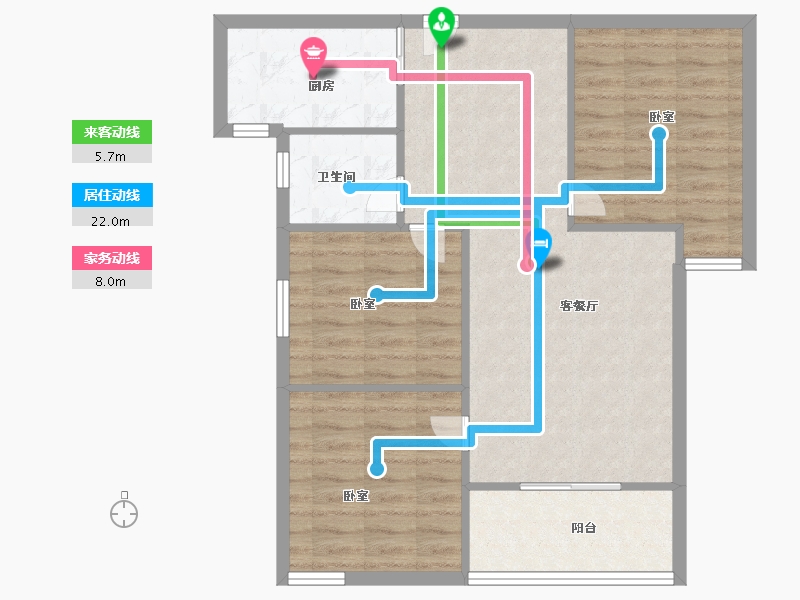 湖北省-咸宁市-桂泉花园-77.50-户型库-动静线