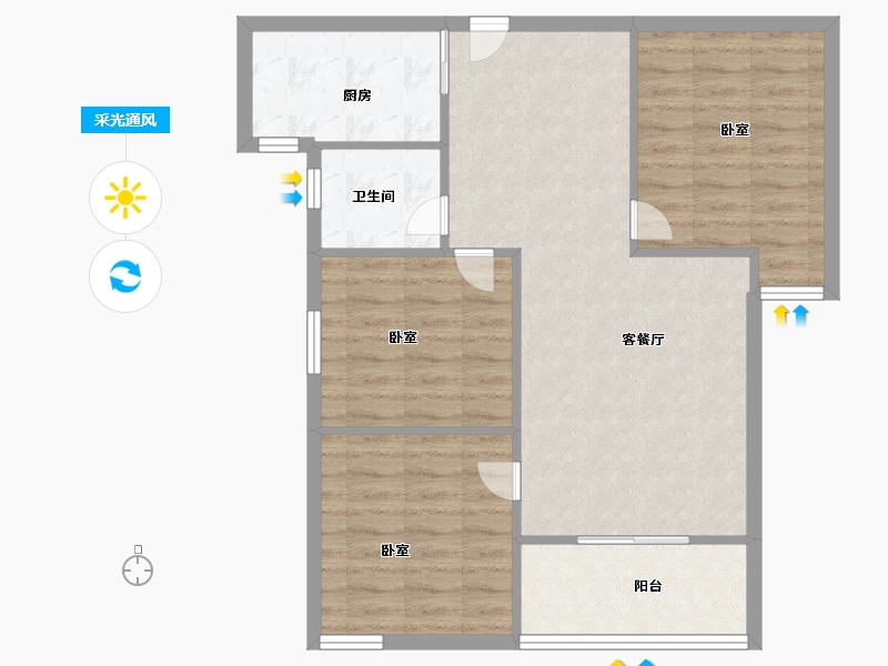 湖北省-咸宁市-桂泉花园-77.50-户型库-采光通风