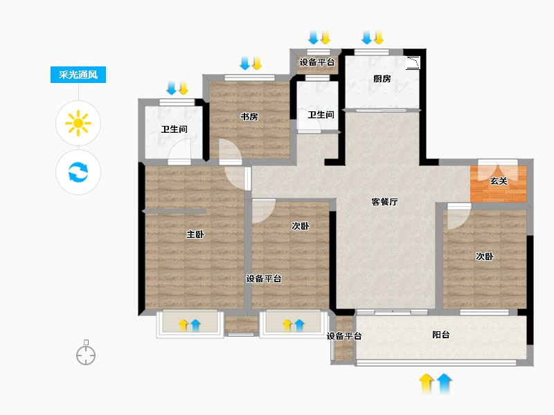 江苏省-常州市-孟河嘉宏MOOCstar星光城-112.74-户型库-采光通风