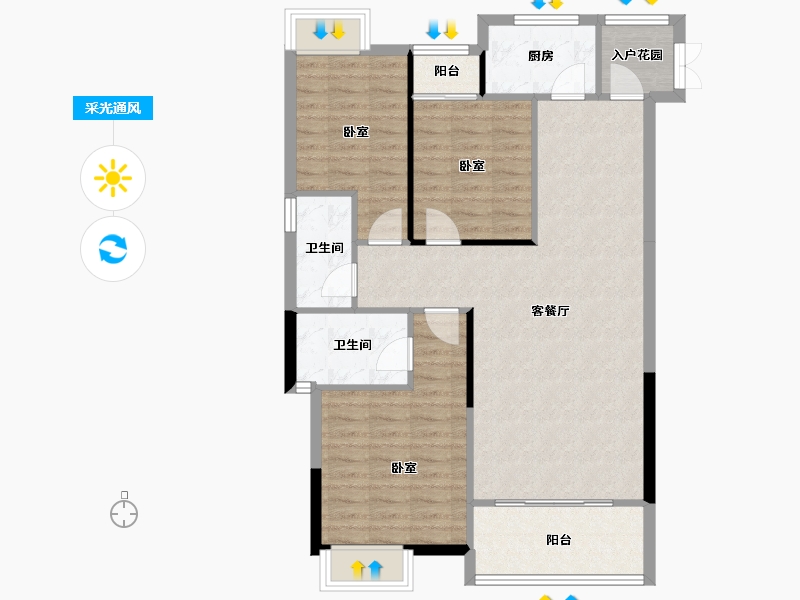 湖南省-株洲市-学府港湾二期-94.19-户型库-采光通风