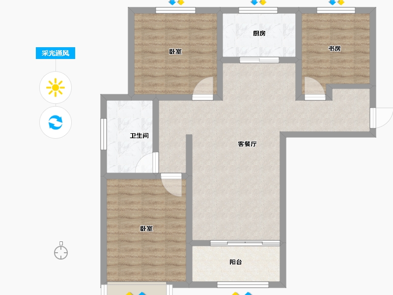 河南省-郑州市-润丰新尚-88.00-户型库-采光通风