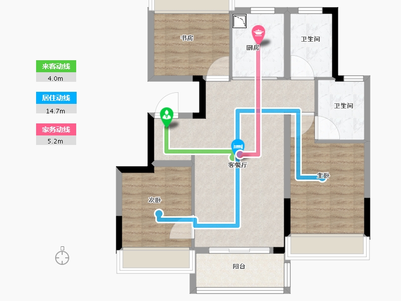 江苏省-南京市-阳光城文澜府-80.75-户型库-动静线