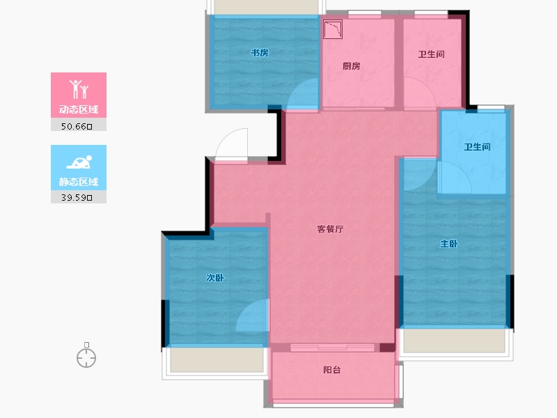 江苏省-南京市-阳光城文澜府-80.75-户型库-动静分区