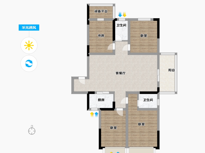 河南省-许昌市-万山·运河绿都-106.00-户型库-采光通风