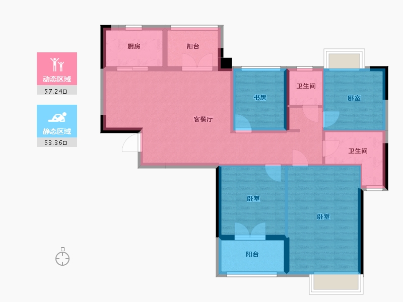 湖北省-宜昌市-宜都清江之星-99.14-户型库-动静分区