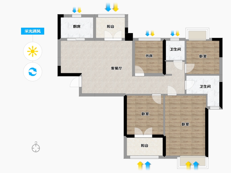 湖北省-宜昌市-宜都清江之星-99.14-户型库-采光通风