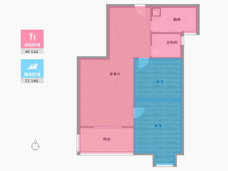 湖北省-咸宁市-桂泉花园-62.10-户型库-动静分区