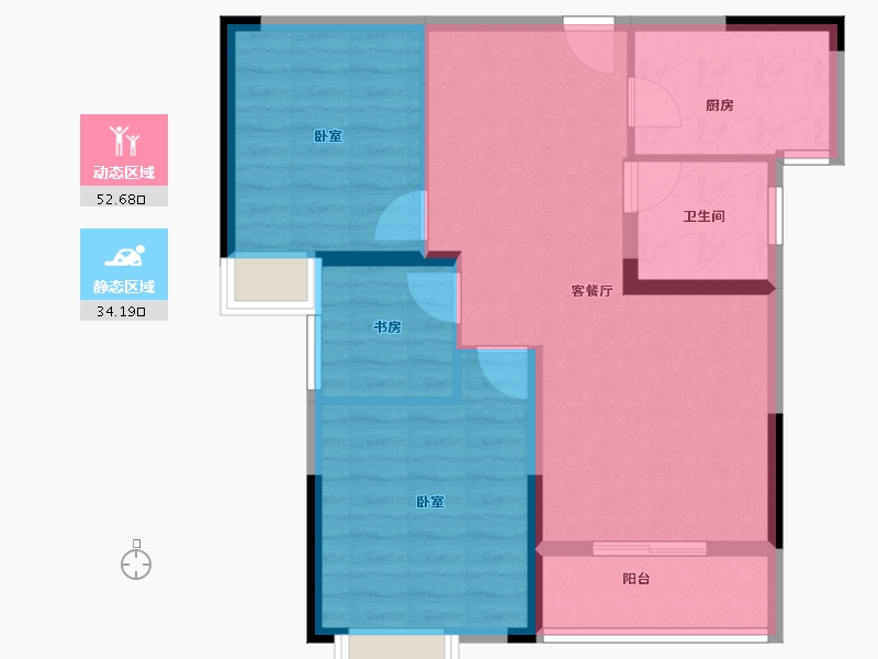 湖北省-黄冈市-皇家翡翠湾-78.00-户型库-动静分区