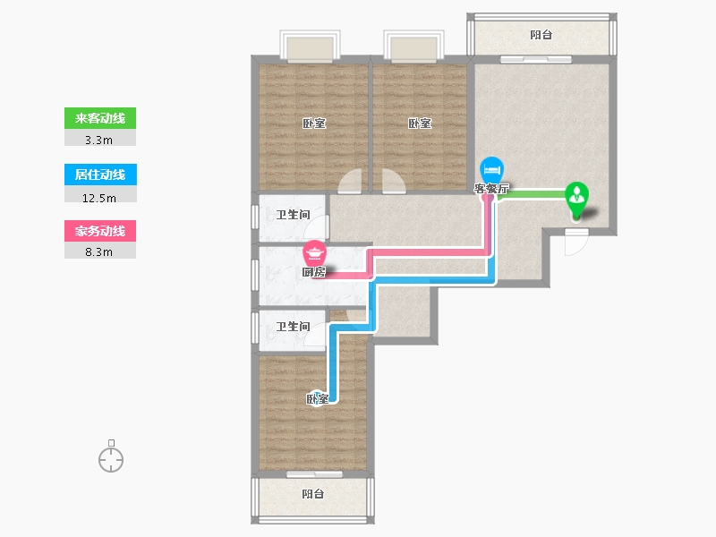 湖北省-咸宁市-桂泉花园-112.73-户型库-动静线