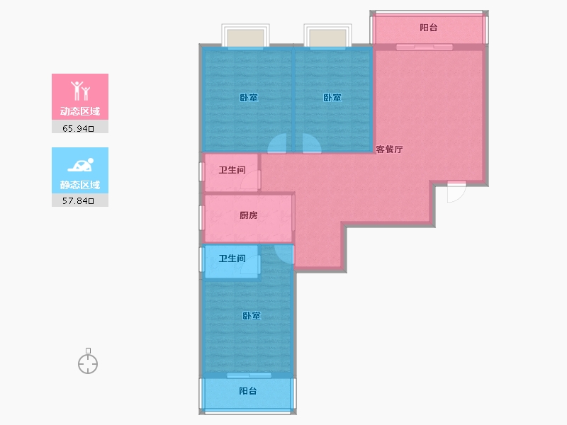 湖北省-咸宁市-桂泉花园-112.73-户型库-动静分区