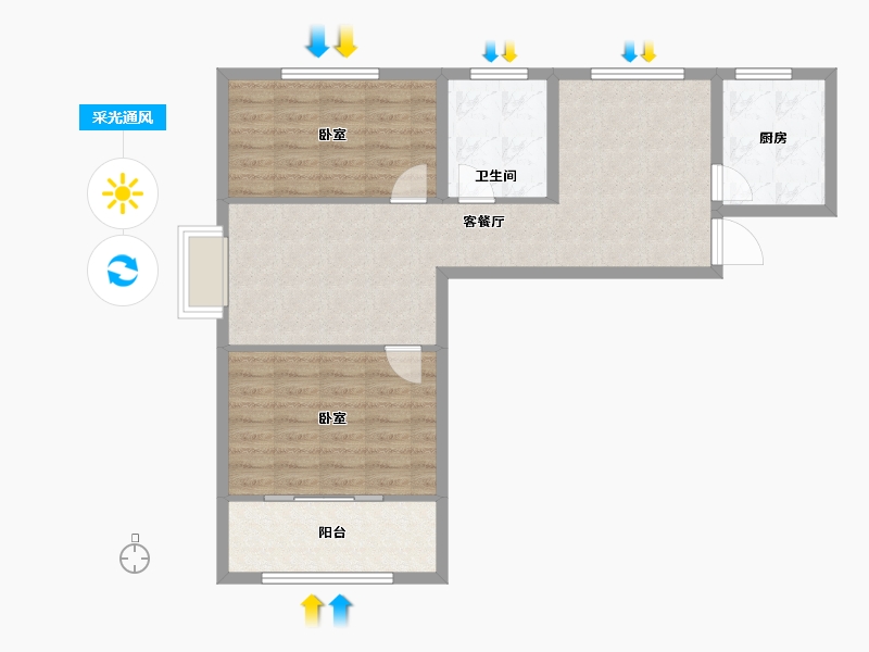 山东省-潍坊市-远大凤凰城-74.01-户型库-采光通风