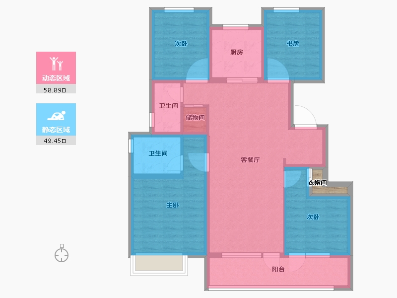 山东省-青岛市-天一仁和珑樾尚璟-96.99-户型库-动静分区