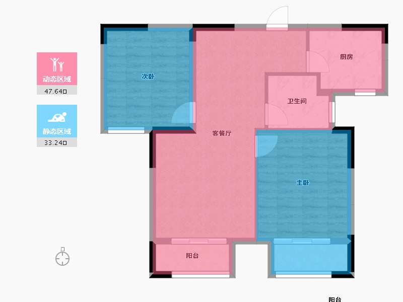 山东省-淄博市-华润中央公园-72.99-户型库-动静分区