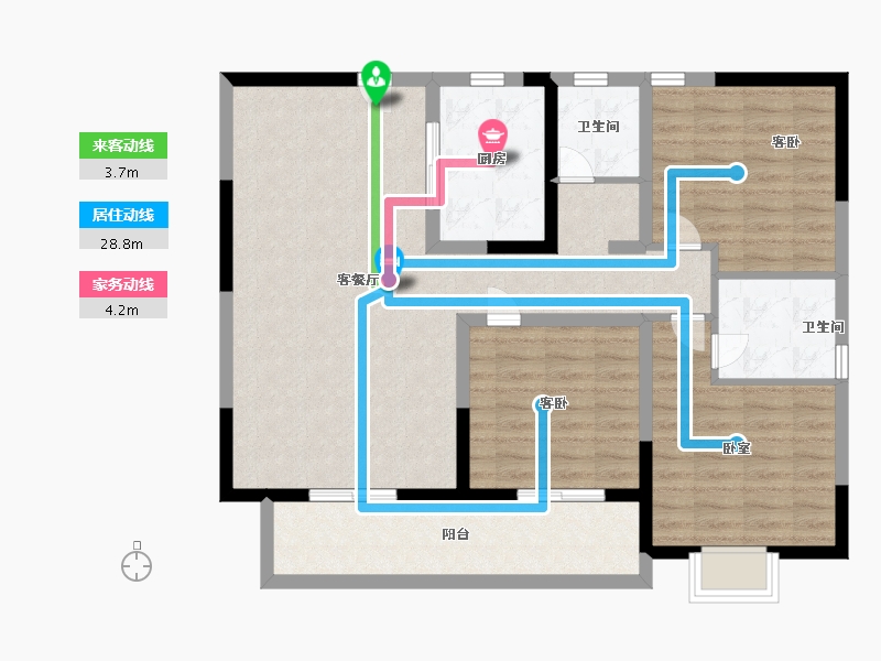 河南省-驻马店市-圣菲城幸福里-100.58-户型库-动静线