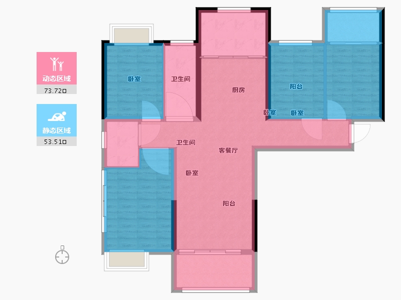 湖北省-黄石市-黄石文鑫城玺-116.00-户型库-动静分区