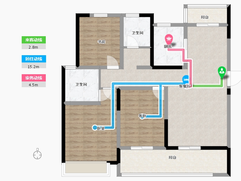 河南省-驻马店市-建业尊府-108.00-户型库-动静线