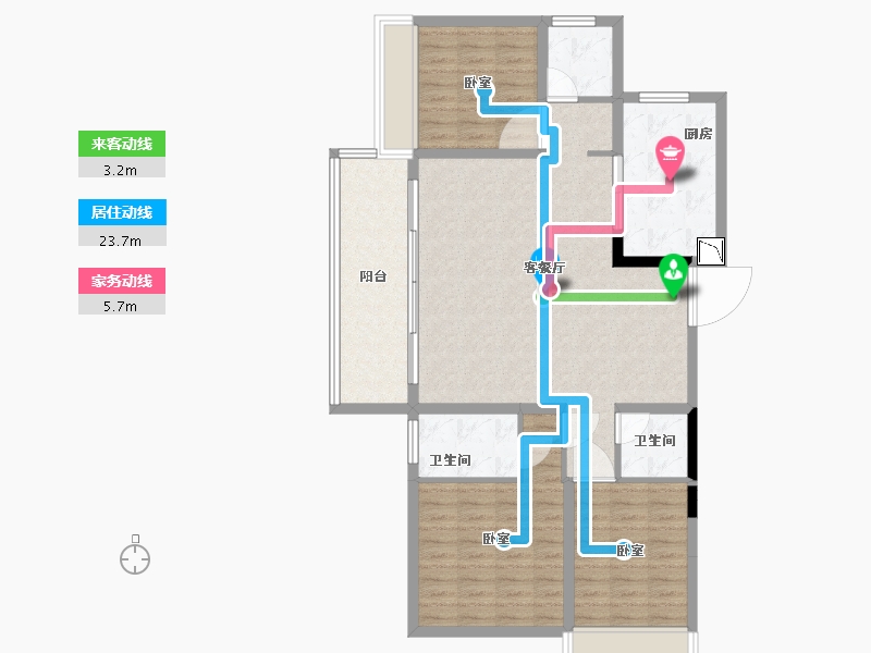 湖北省-黄石市-黄石保利时代-107.36-户型库-动静线