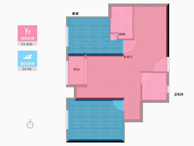 湖北省-黄石市-黄石文鑫城玺-74.99-户型库-动静分区