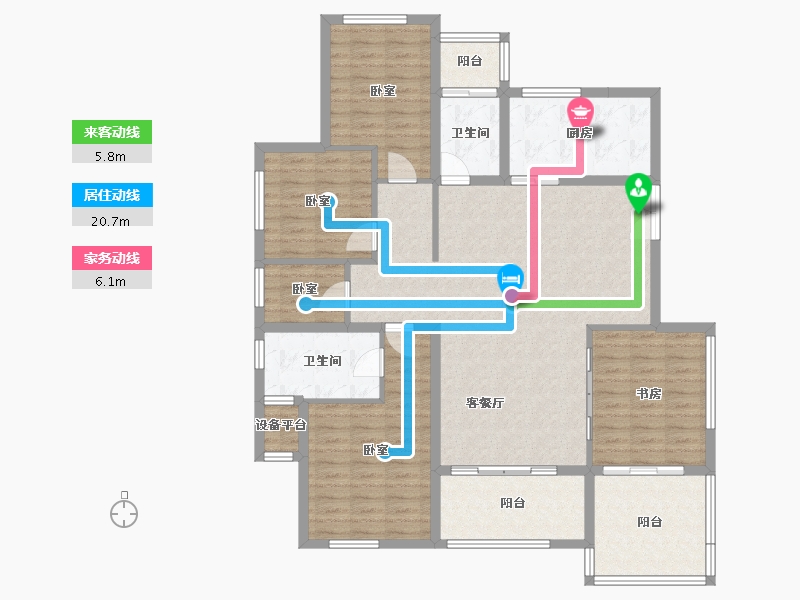 湖北省-十堰市-楚天都市熙园-133.91-户型库-动静线