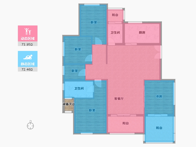 湖北省-十堰市-楚天都市熙园-133.91-户型库-动静分区