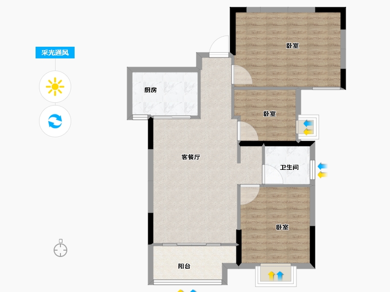 湖北省-襄阳市-湖北交投颐和华府-82.00-户型库-采光通风