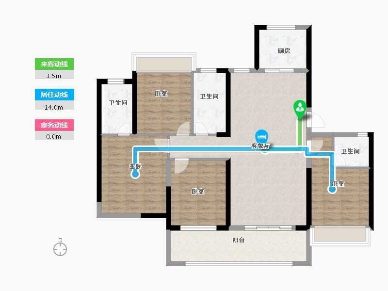 湖北省-黄冈市-升华翡翠御园-115.00-户型库-动静线