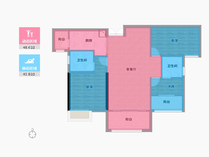 湖南省-株洲市-华晨神农府-83.26-户型库-动静分区