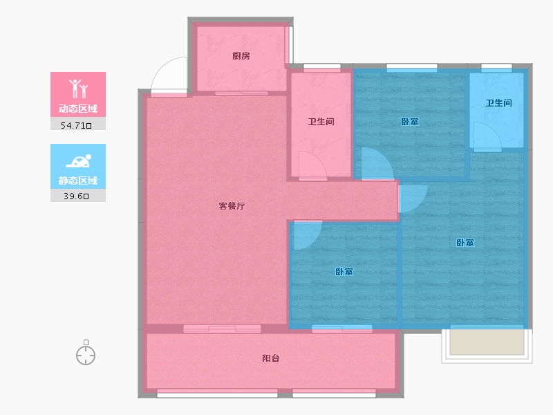 湖北省-孝感市-东方·状元成-86.16-户型库-动静分区