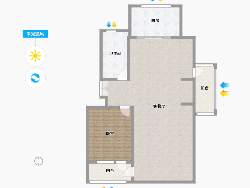 山东省-淄博市-龙泰国际-135.34-户型库-采光通风