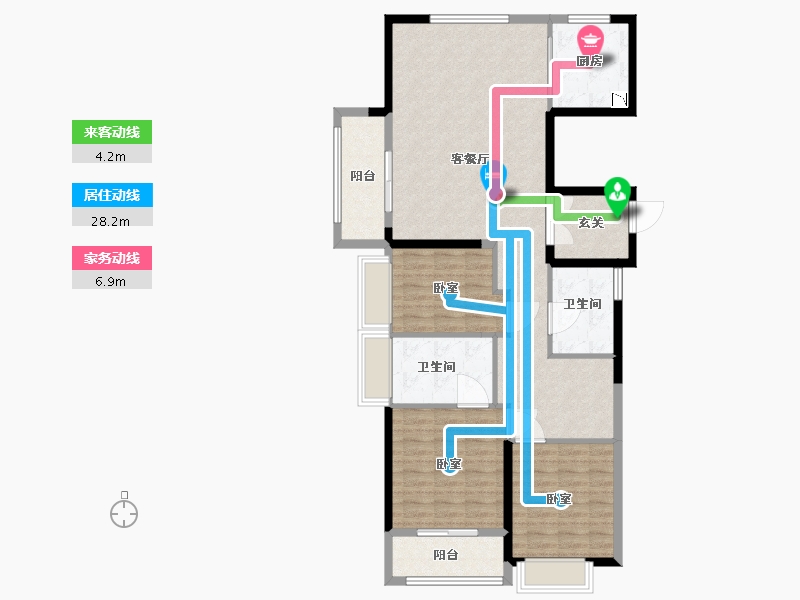 湖北省-武汉市-大华铂金瑞府三期-114.00-户型库-动静线