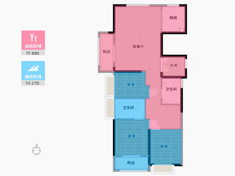 湖北省-武汉市-大华铂金瑞府三期-114.00-户型库-动静分区