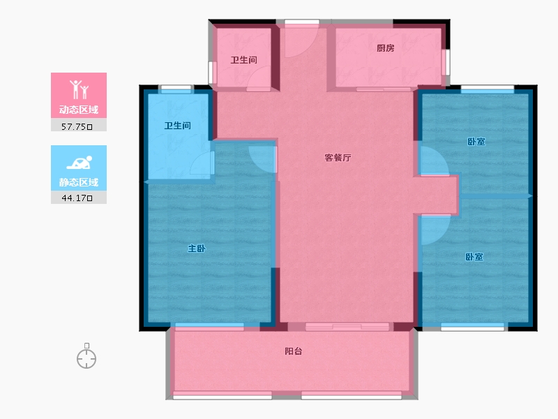 湖北省-黄冈市-升华翡翠御园-91.14-户型库-动静分区