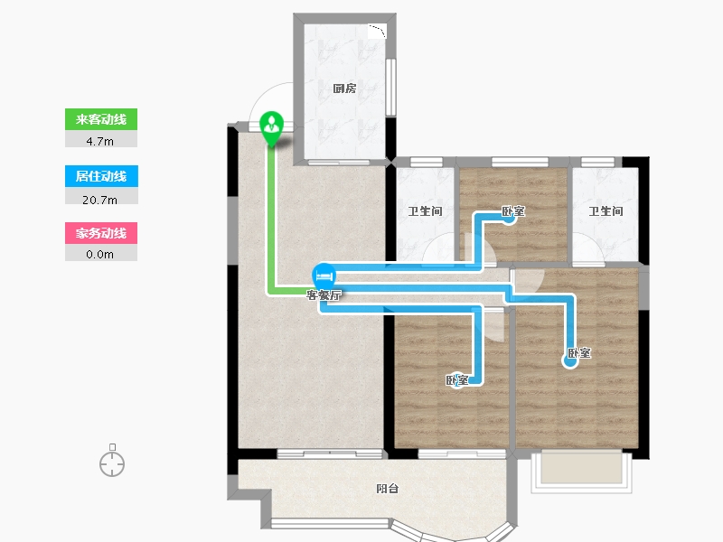 湖北省-黄冈市-实地黄冈蔷薇国际-83.35-户型库-动静线