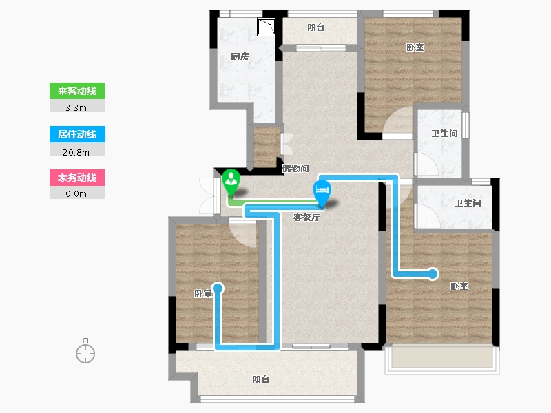 河南省-商丘市-柘城建业幸福里-109.02-户型库-动静线