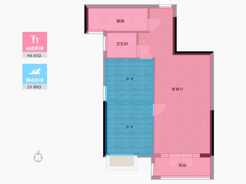 湖北省-武汉市-信基丽池澜湾-64.00-户型库-动静分区