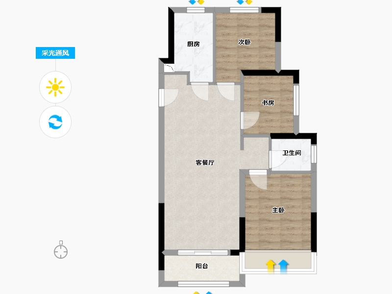 河南省-郑州市-银基国际旅游度假区-63.11-户型库-采光通风