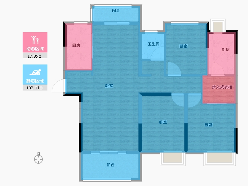 湖北省-襄阳市-湖北交投颐和华府-108.01-户型库-动静分区