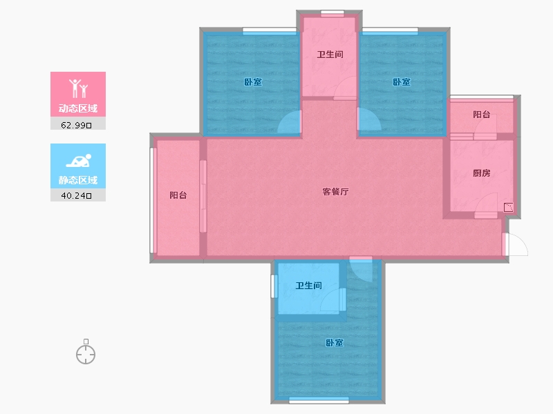 湖北省-襄阳市-普鑫·上東郡-92.45-户型库-动静分区