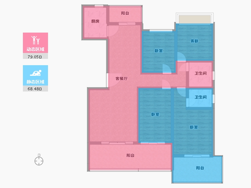 湖北省-黄石市-錦綉·御湖湾-132.08-户型库-动静分区