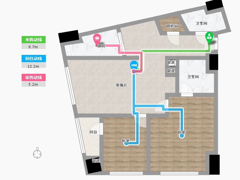 江苏省-苏州市-协鑫广场-84.00-户型库-动静线