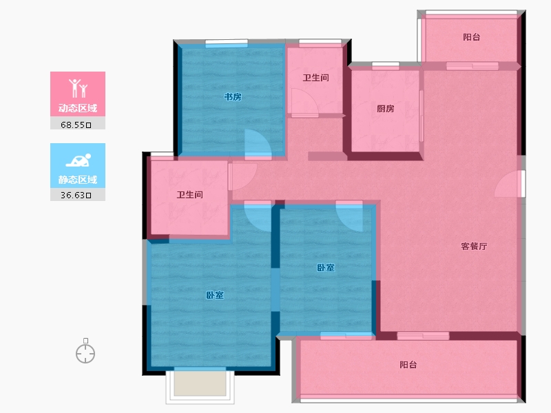 河南省-驻马店市-建业尊府-93.16-户型库-动静分区