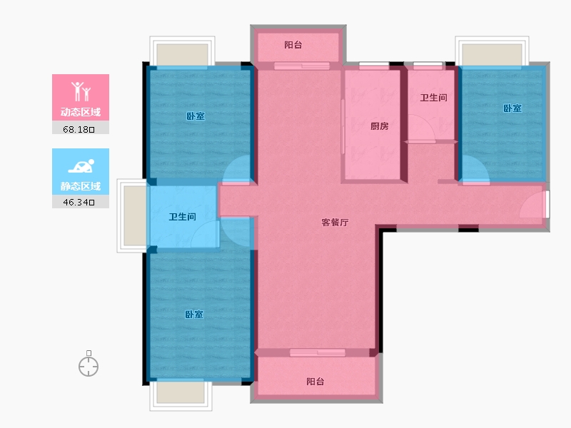 湖北省-黄冈市-皇家翡翠湾-102.01-户型库-动静分区