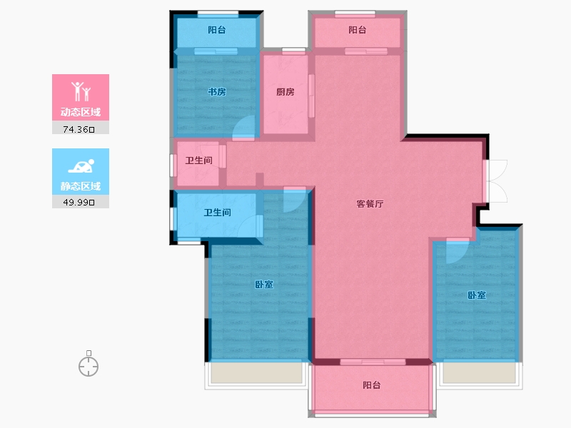 湖南省-常德市-曙光·锦城-110.70-户型库-动静分区