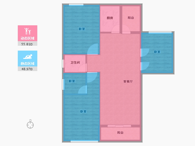 湖北省-黄冈市-外滩一号-95.10-户型库-动静分区