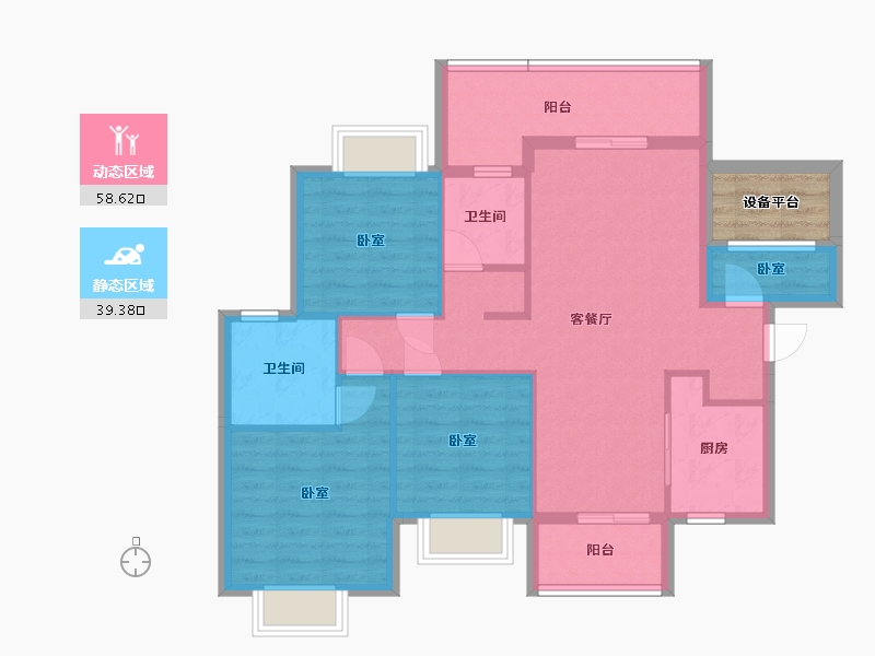 湖南省-湘潭市-大汉龍雲臺-91.04-户型库-动静分区