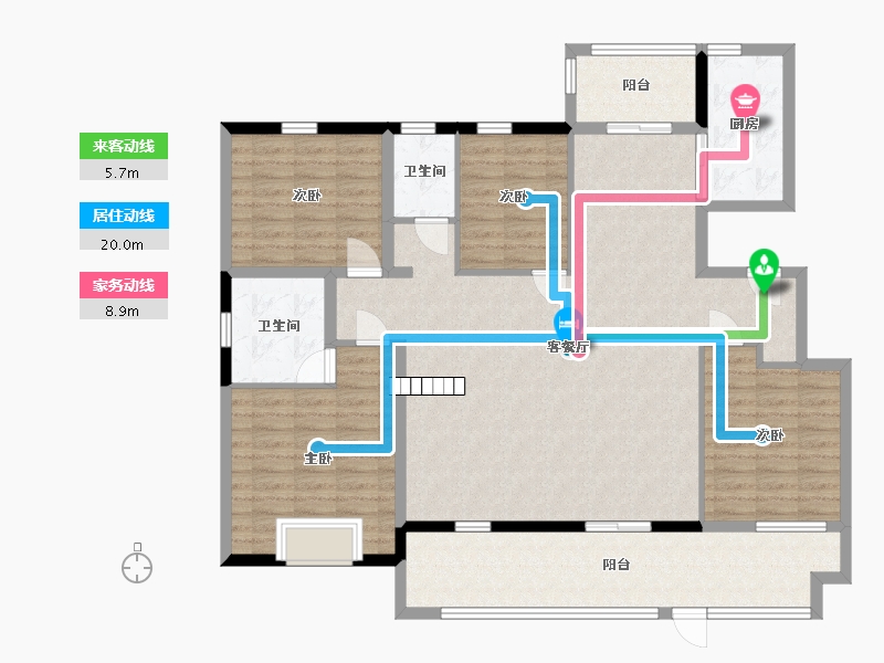 山东省-临沂市-元沃·御景苑-137.47-户型库-动静线